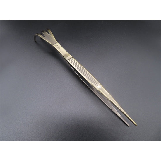 Stainless steel tweezers with rake bronze