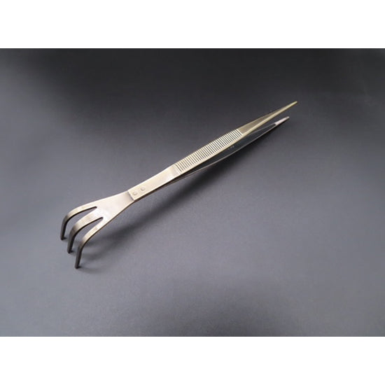 Stainless steel tweezers with rake bronze