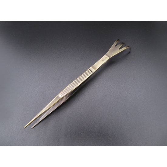 Stainless steel tweezers with rake bronze