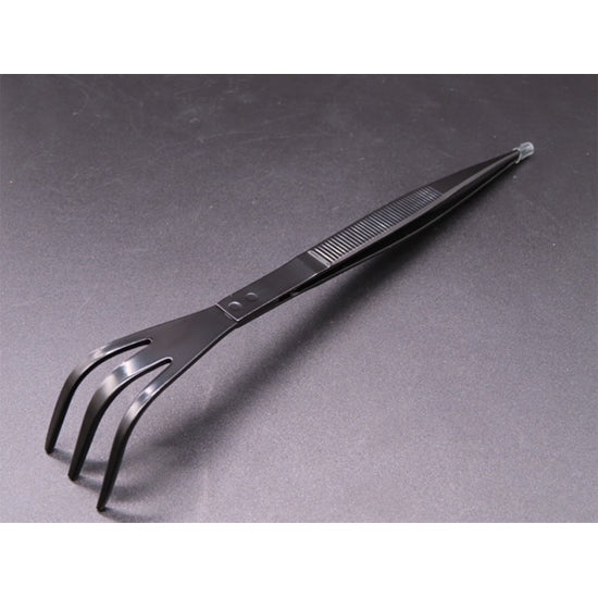 Stainless steel tweezers with rake black