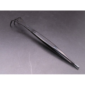 Stainless steel tweezers with rake black