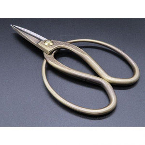 Traditional bronze long blade gardening scissors